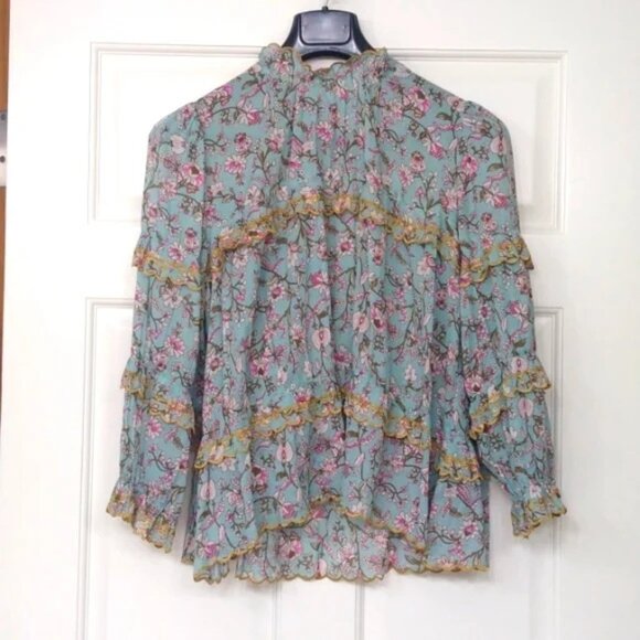 ISABEL MARANT ETOILE PRINT EMBROIDERED TOP MY THERESA - Picture 1 of 6